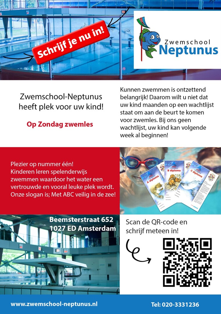 Flyer Zwemschool Neptunes